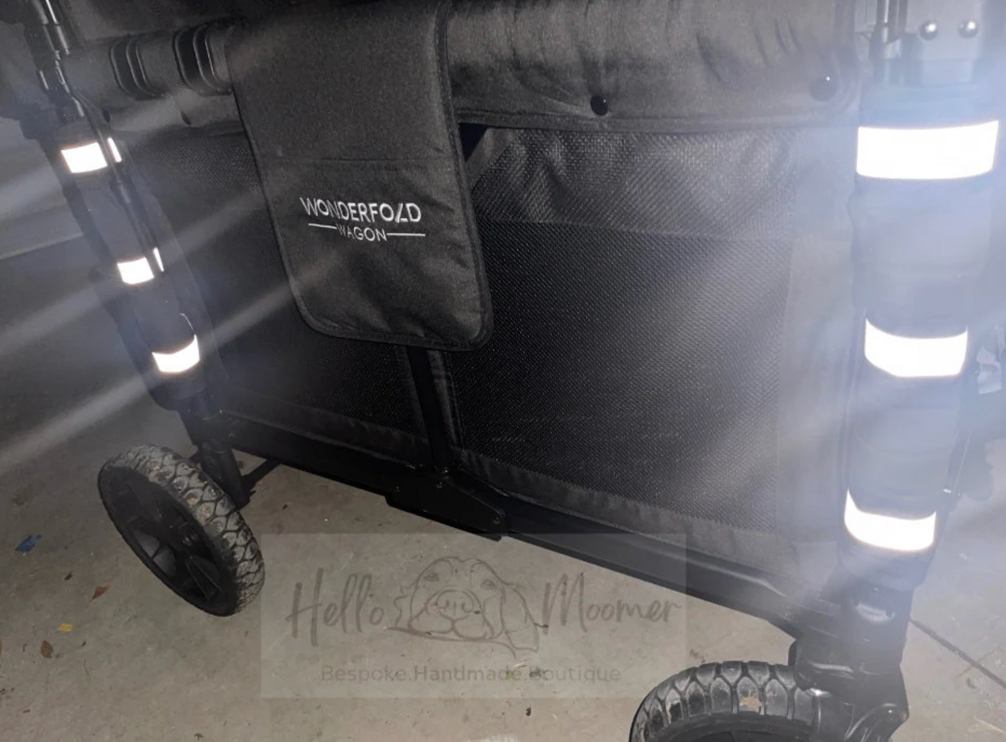 Reflective Stroller Wagon Anti-Scuff Padded Front Rail Bumper Cover (Patent Pending)