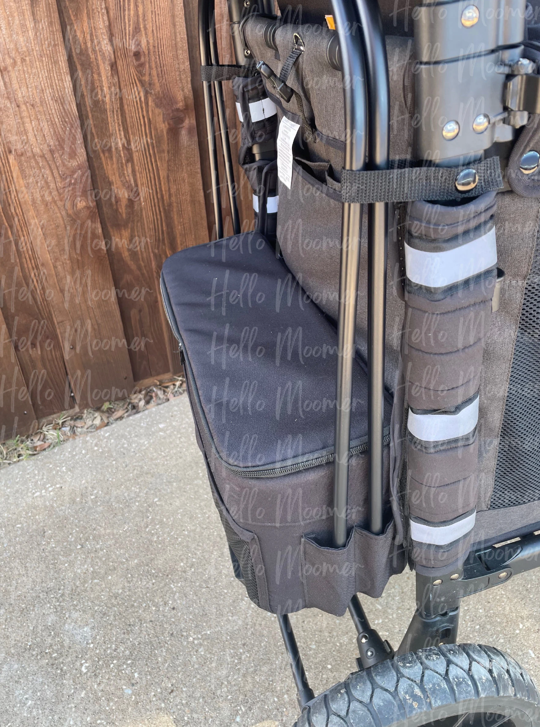 Reflective Stroller Wagon Anti-Scuff Padded Front Rail Bumper Cover (Patent Pending)