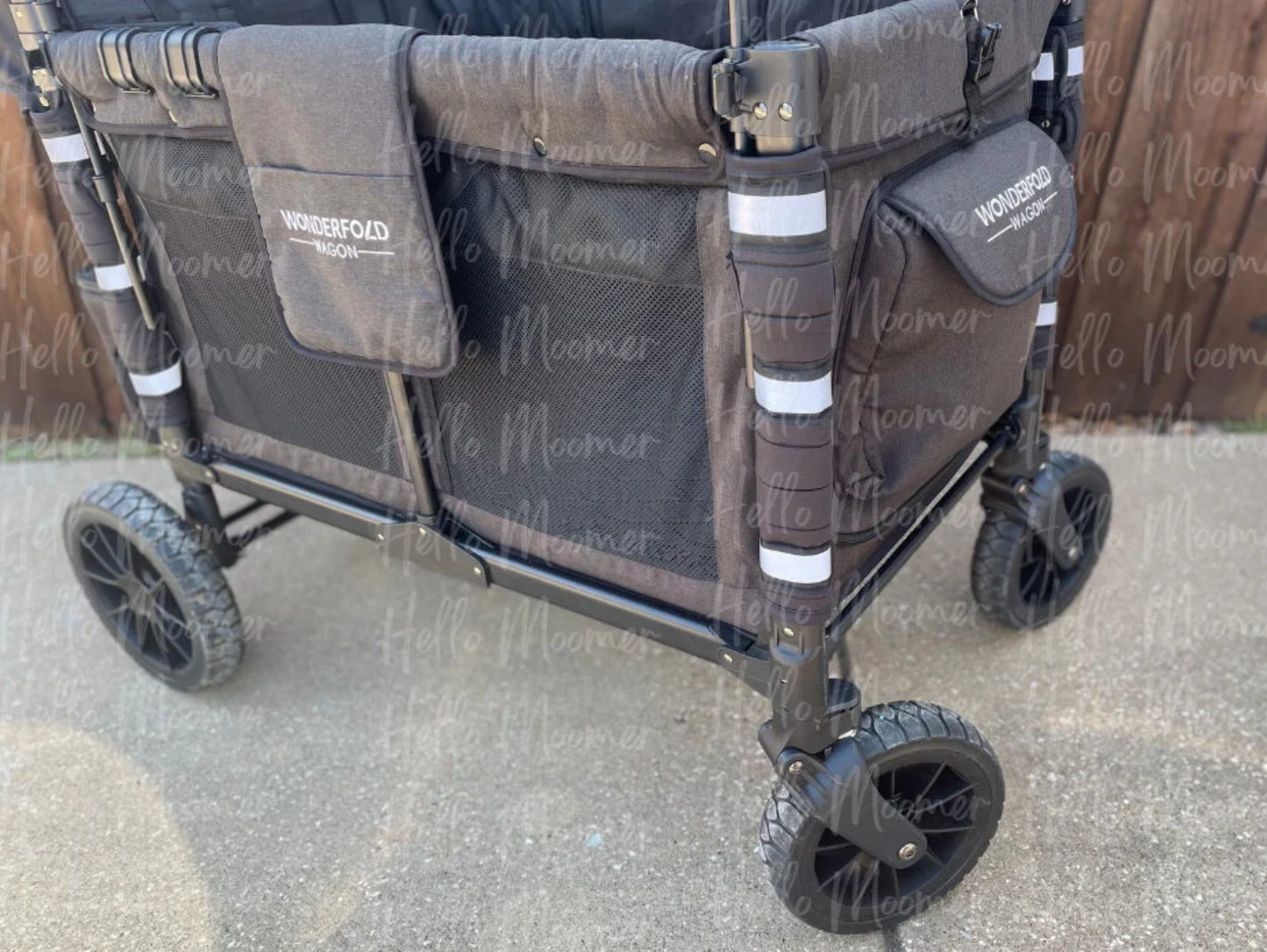 Reflective Stroller Wagon Anti-Scuff Padded Front Rail Bumper Cover (Patent Pending)