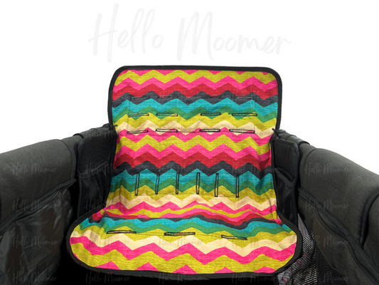 RTS Vibrant Zigzag Brushed Canvas Quilted Stroller Wagon Seat Cover