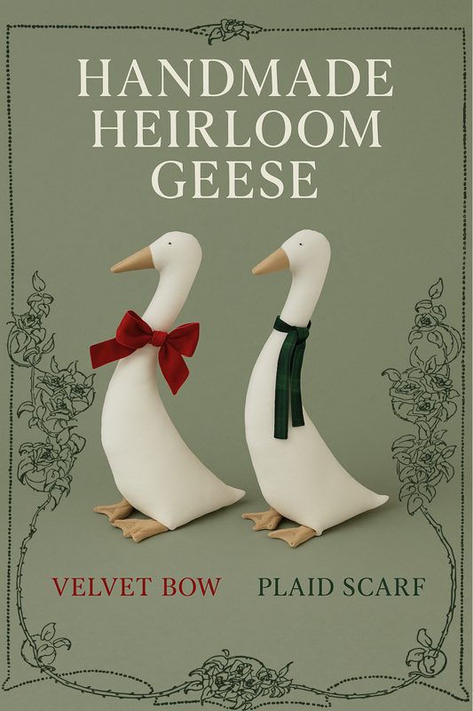Handmade Heirloom Goose – Velvet Bow or Plaid Scarf